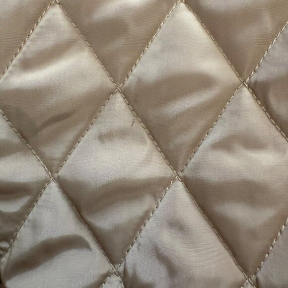 Michael Kors Tan Quilted Jacket W/ Sherpa Collar Zip Closure Womens Size M - Picture 7 of 16